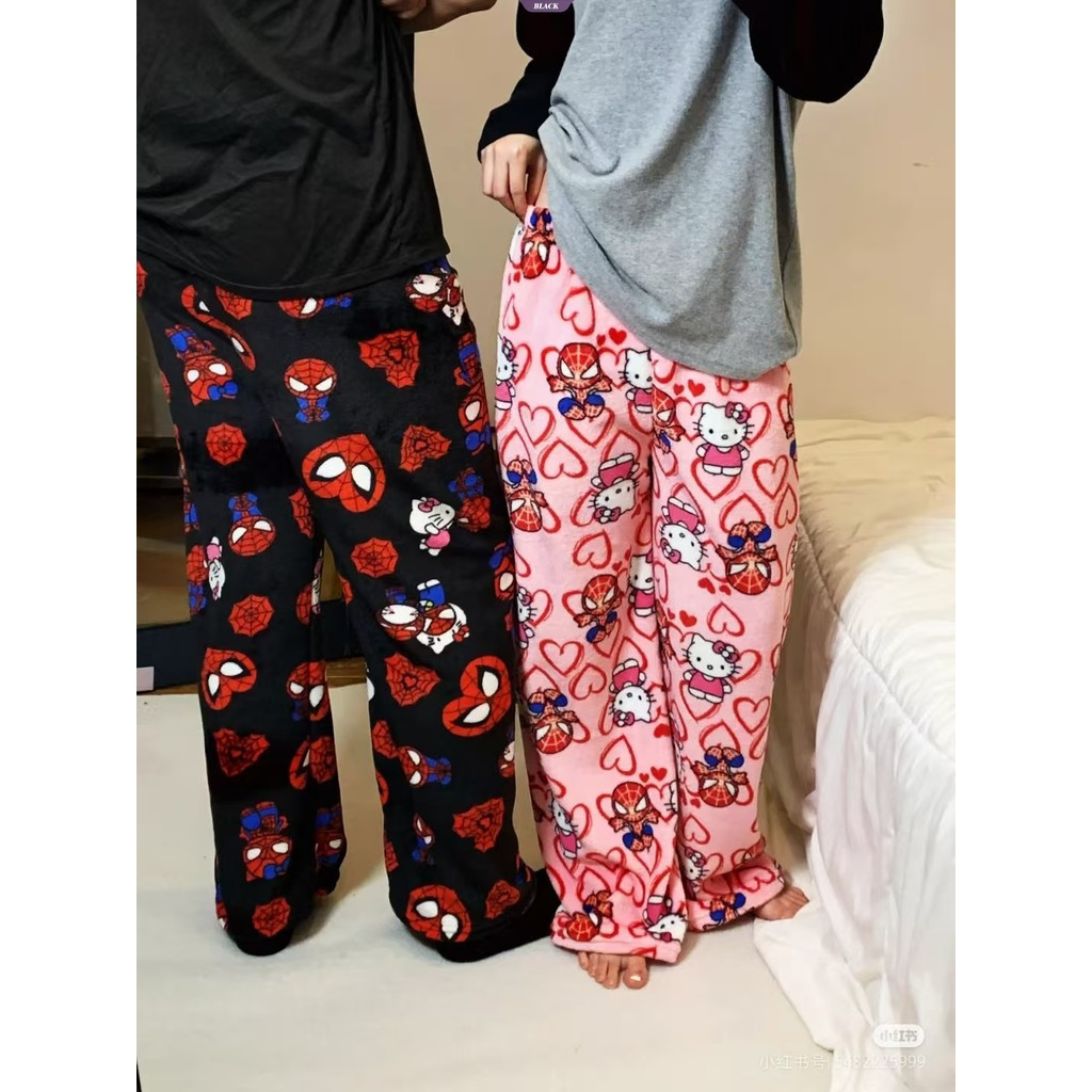 Pijama de flanela do anime Hello Kitty e Homem-Ara