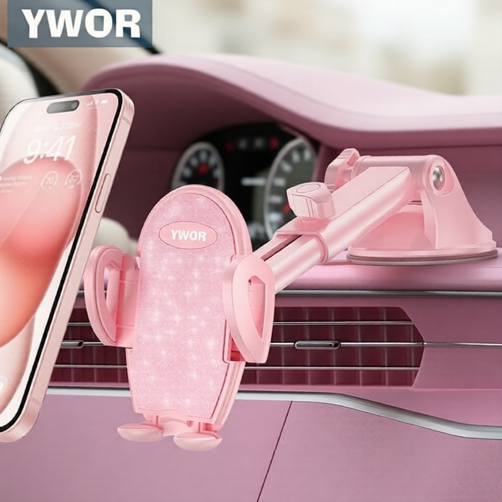 Suporte de Ventosa Rosa com Almofada Adesiva para 