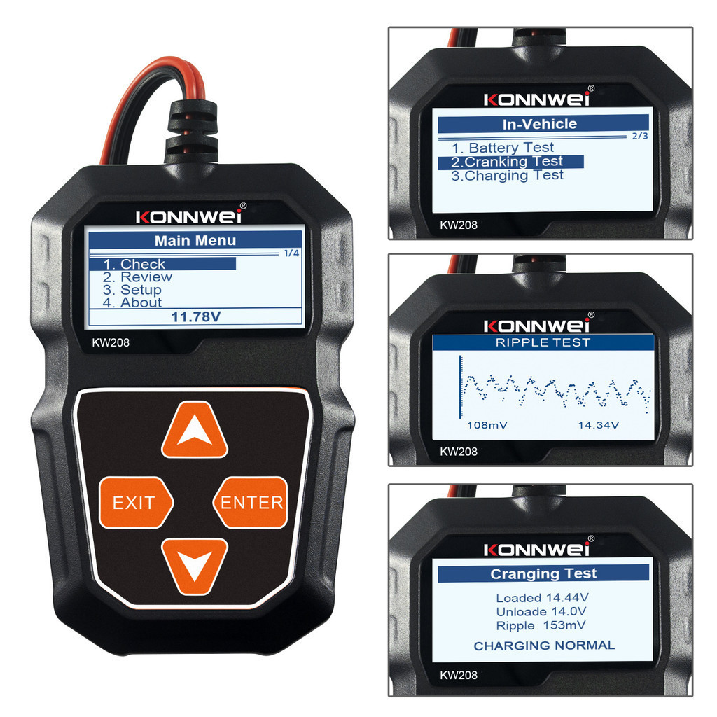 Testador De Bateria KONNWEI Universal 12v Resistê