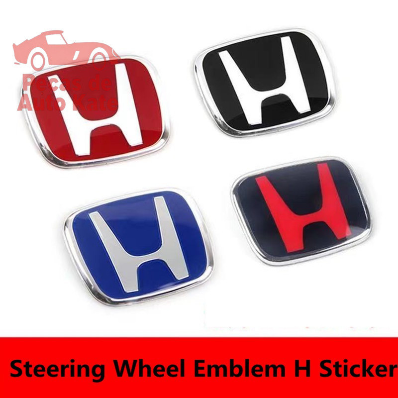 1x Emblema H Vermelho/Preto Azul para Volante HOND