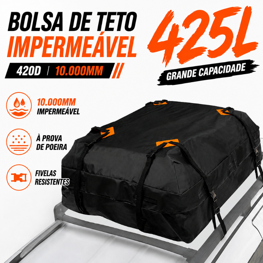Bagageiro Teto Maleiro Impermeável Dobrável 425L