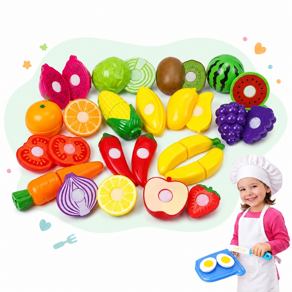 Kit Frutinhas Comidinhas 12 Peças Com Velcro De C
