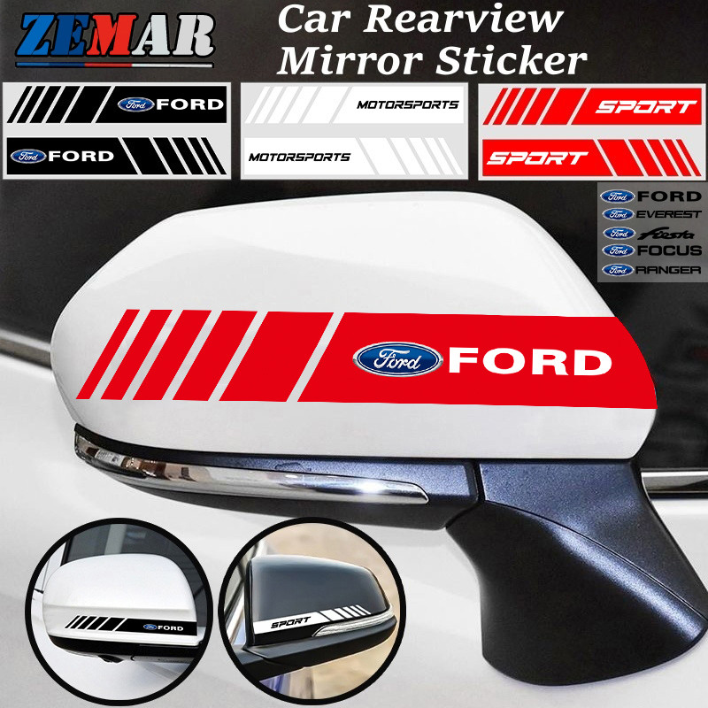 2 Peças Adesivos De Espelho Retrovisor De Carro F