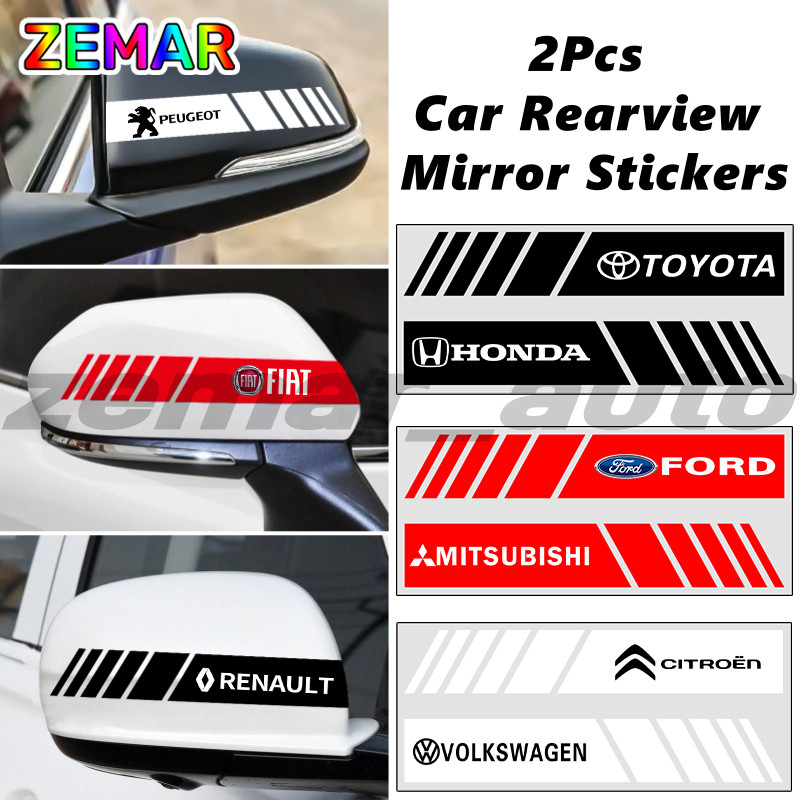 2 Pçs Espelho Retrovisor Do Carro Adesivos Listra