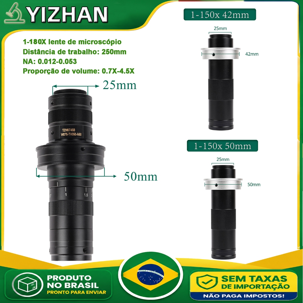 Yizhan Ampliação Ajustável 150X 180X 42/50mm Le