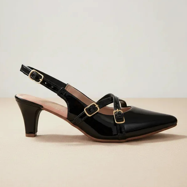 Sapato Feminino Scarpin Social Slingback Bico Fino