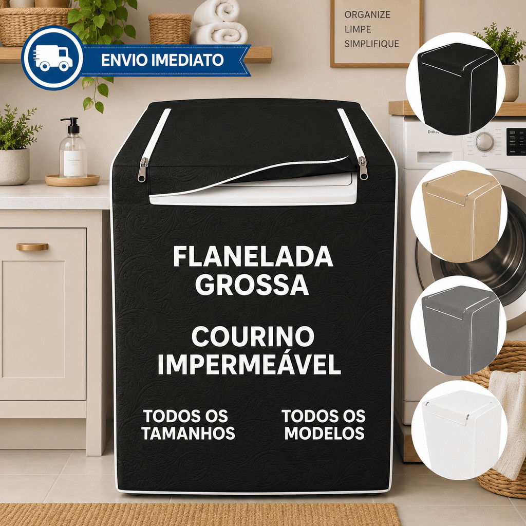 Capa Premium para Máquina de Lavar Impermeável F