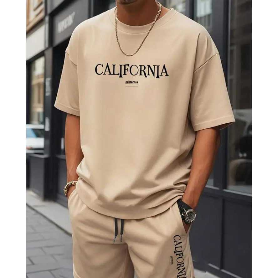 Conjunto Camiseta California 100% Algodão Bermuda