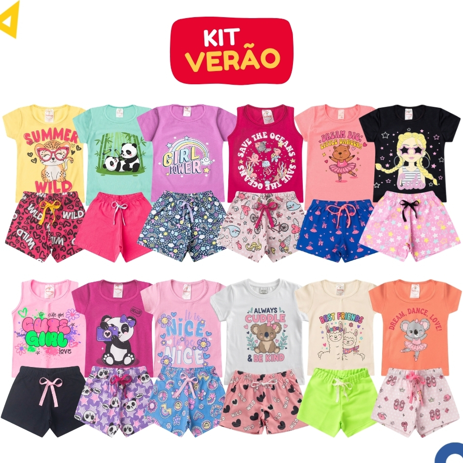 Kit Sortido 10 Peças Roupa Infantil Menina Conjun