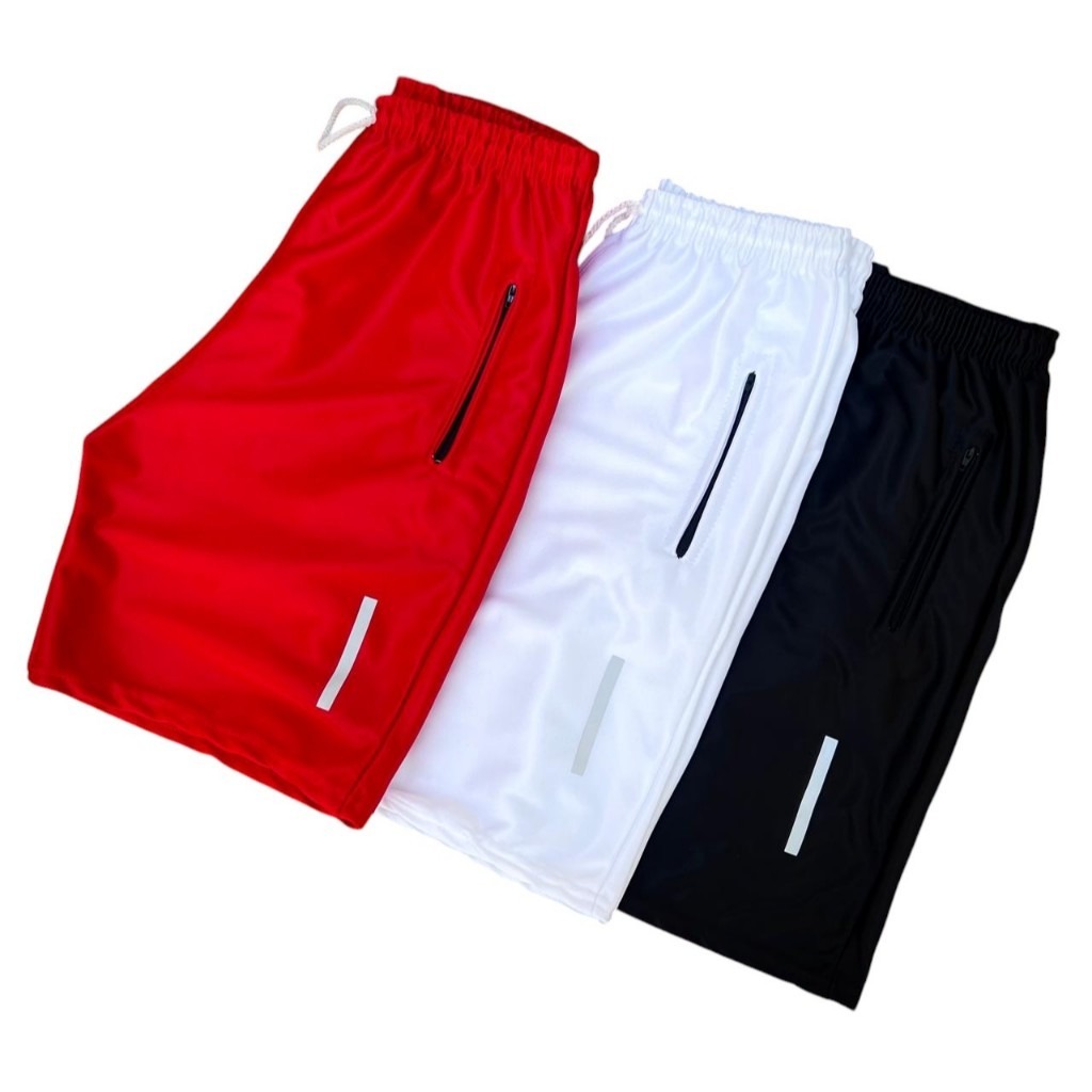 Kit 3 Shorts Bermuda Dry Fit Esportiva Treino Com 