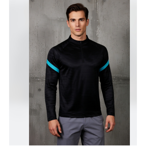 Camisa masculina preta branca Casual manga comprid