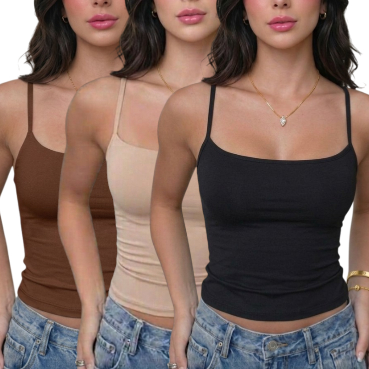 kit com 2 ou 3 Blusinha de Alcinha Feminina Básic