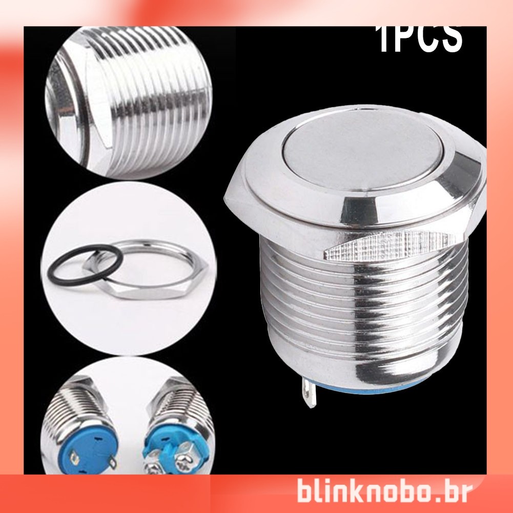 [BLINKNB] 12V 16mm Metal À Prova Dágua Botão Mo