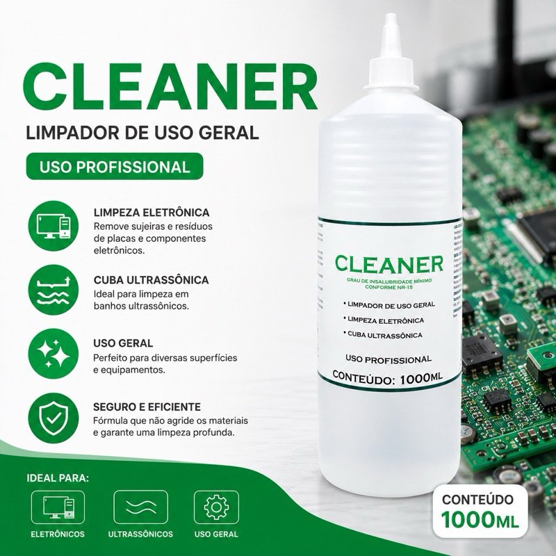 Cleaner 1 Litro Limpeza De Eletrônicos 99,5% Pci