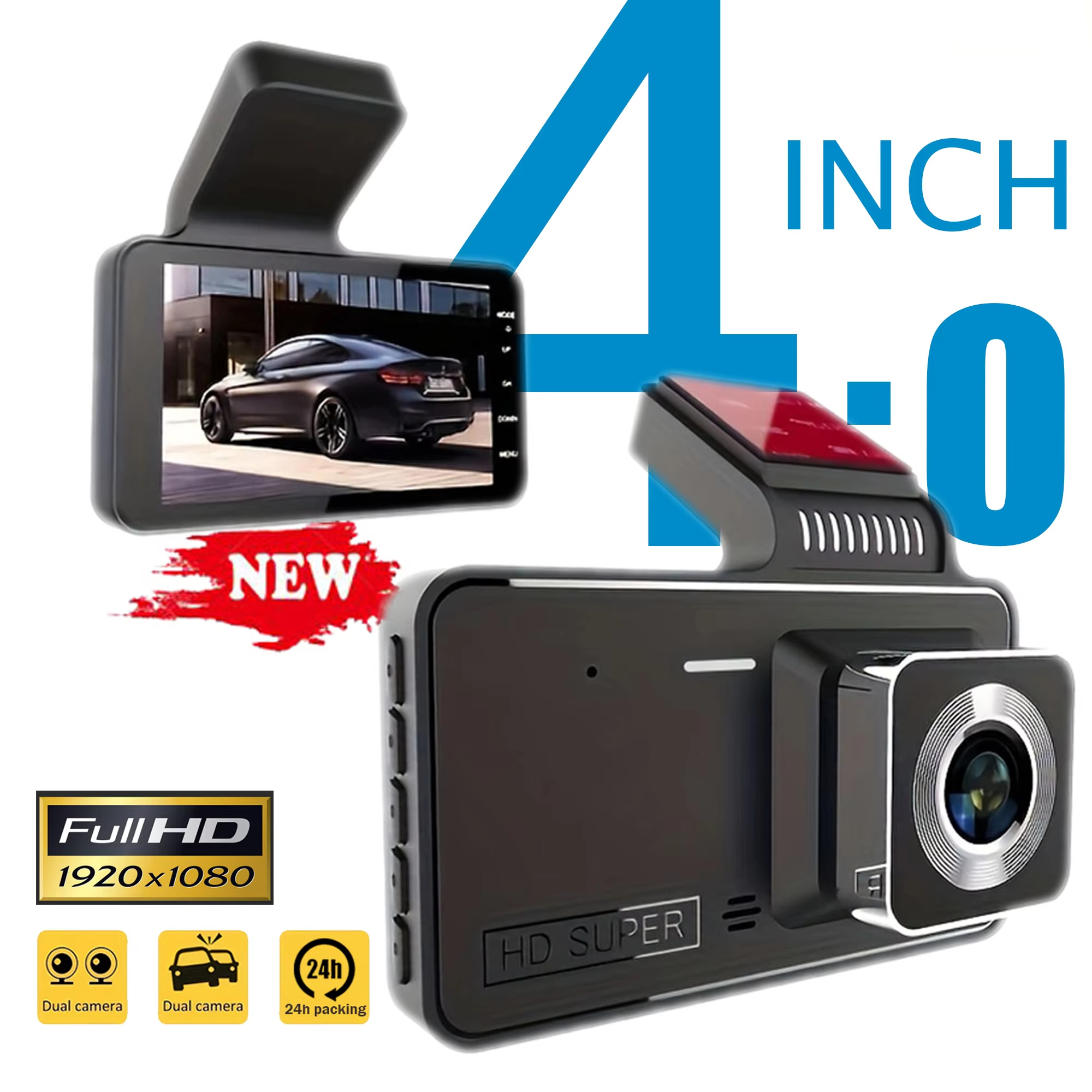 Dashcam Frontal Polegadas 4 1080p Traseira Lente D