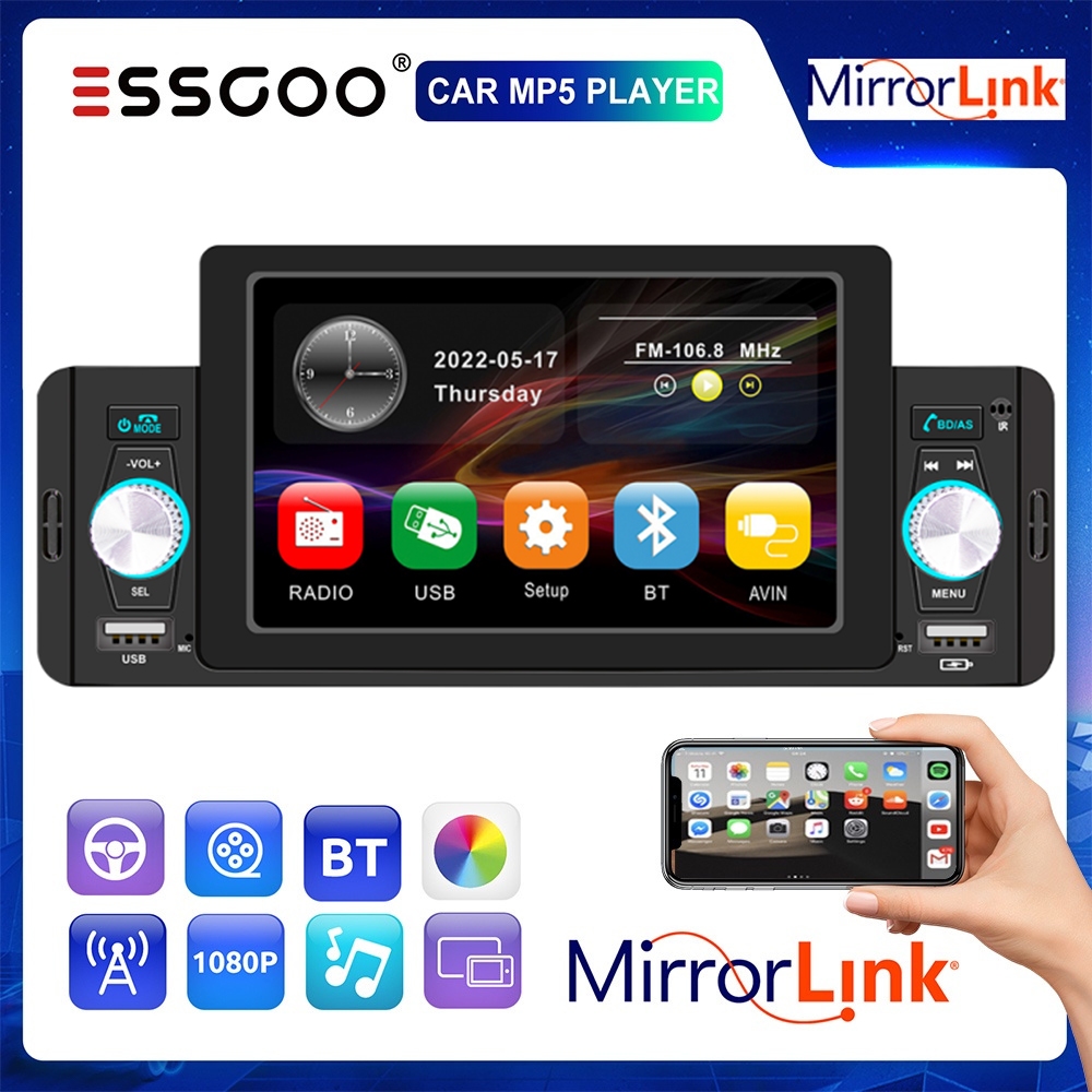 ESSGOO 5 polegadas HD Touch Screen Rádio Do Carro
