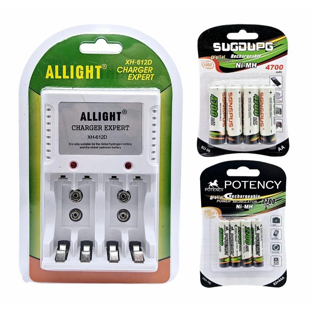 Kit Carregador de Pilhas AA AAA 9V Bivolt