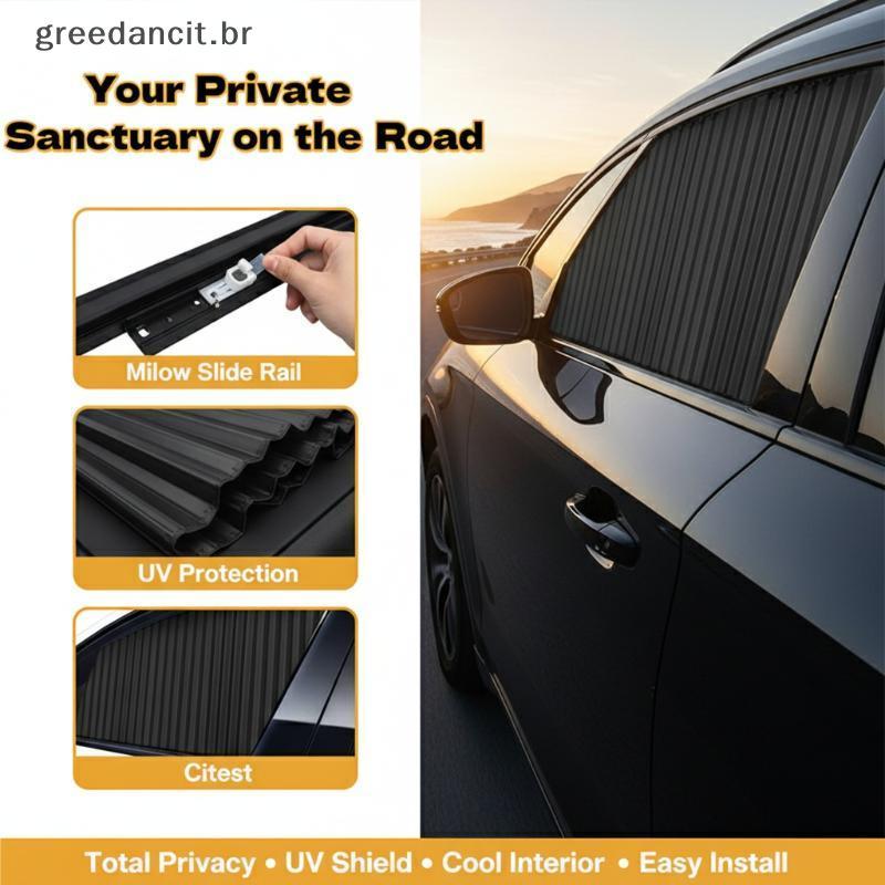 MA 4 PCS Cortinas Universais Para Guarda-Sol Carro