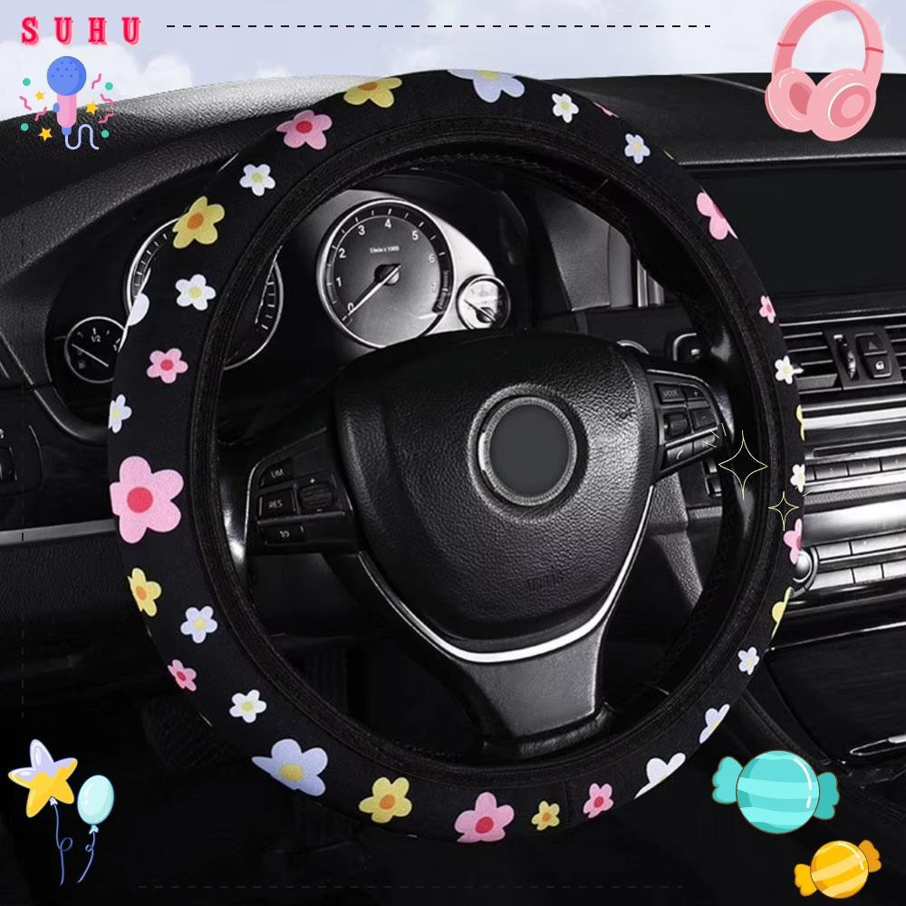 Capa de Volante de Carro Suhu Floral Fresco Elást