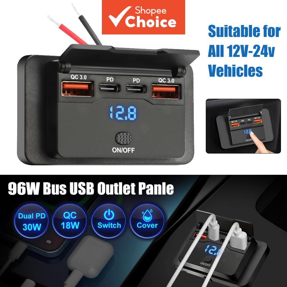 Painel Duplo Do Soquete Dos Carregadores De USB QC