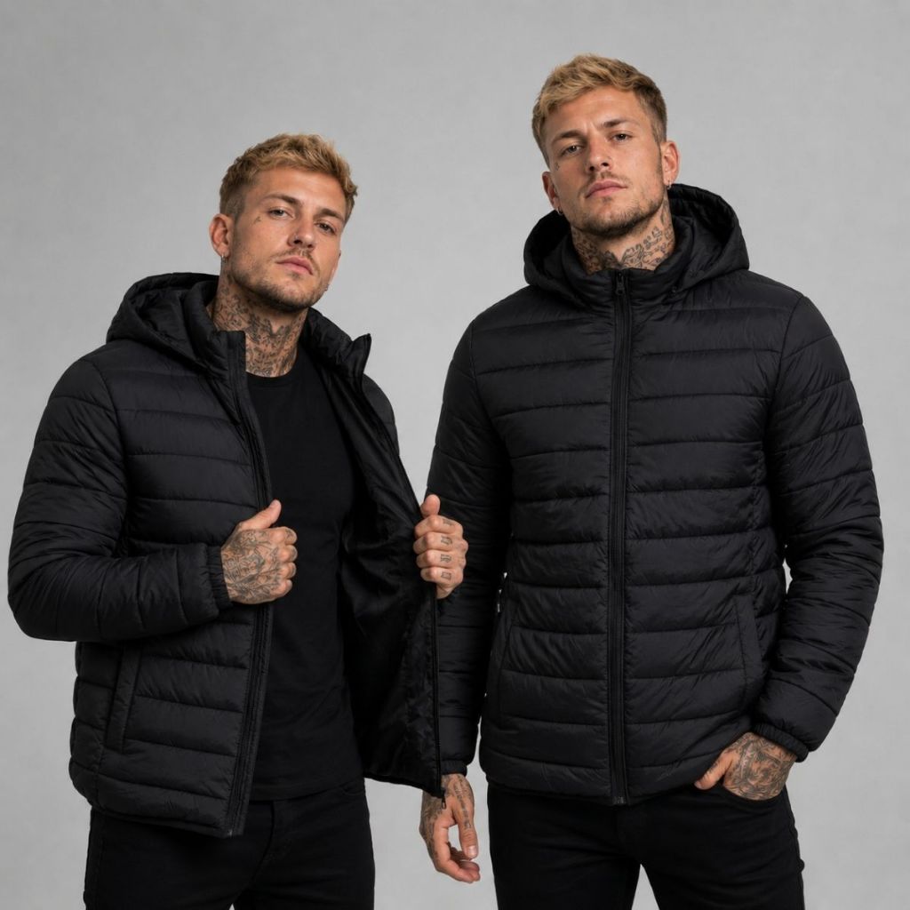 Jaqueta Puffer Masculina Preta Inverno Casaco Bobo