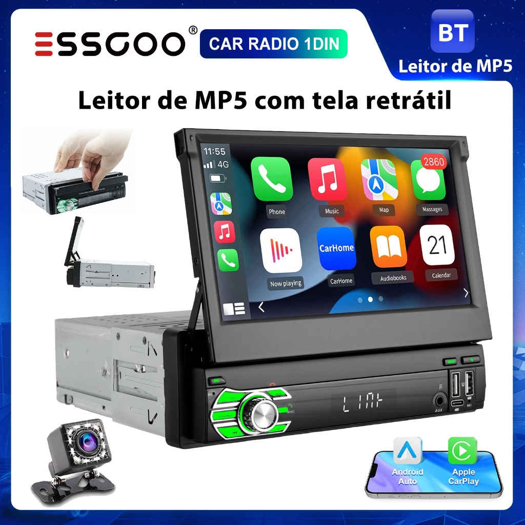ESSGOO 7 Polegadas Com Fio Android Auto CarPlay 1D