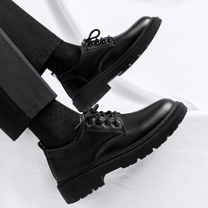 Terno sapatos de couro masculino primavera estilo 