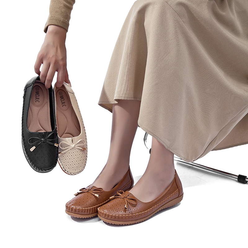 Meijile Mocassin feminino Macio, confortável, res