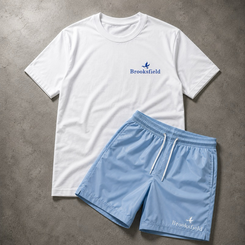 kit Blusa Short Masculino Brooksfield Bermuda Tect