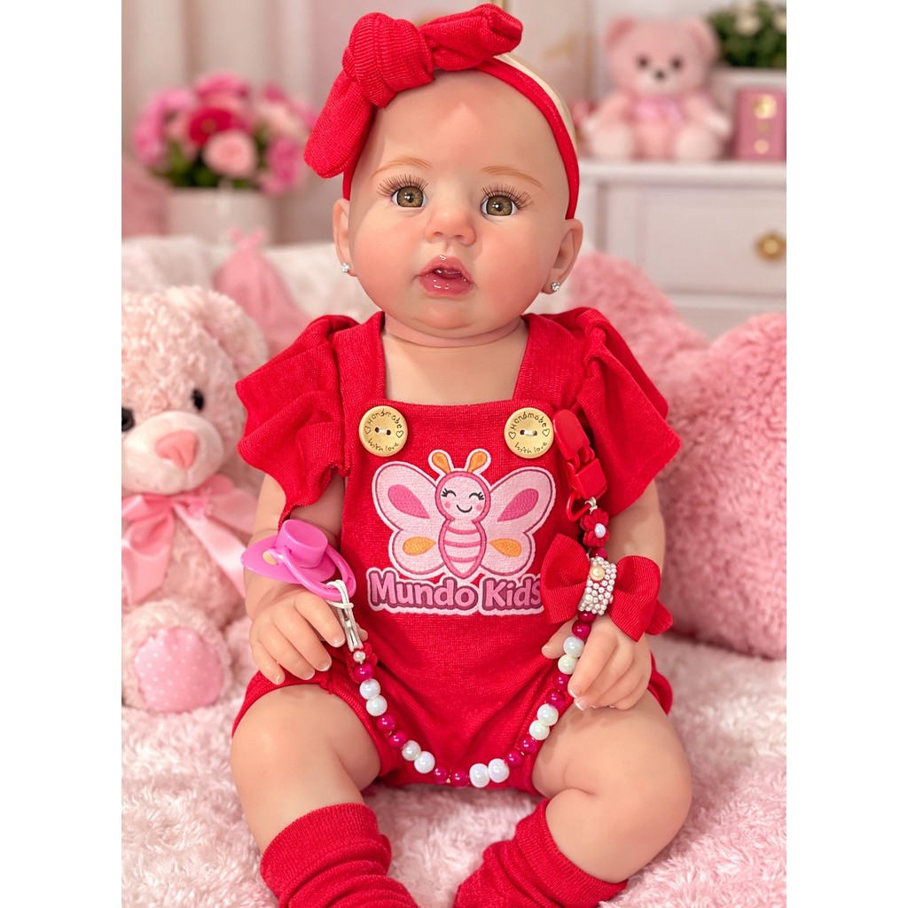 Boneca Bebê Reborn Abigail  Olhos Castanhos Reali