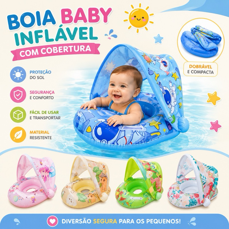 Boia com Cobertura Fralda Inflável Infantil Com A