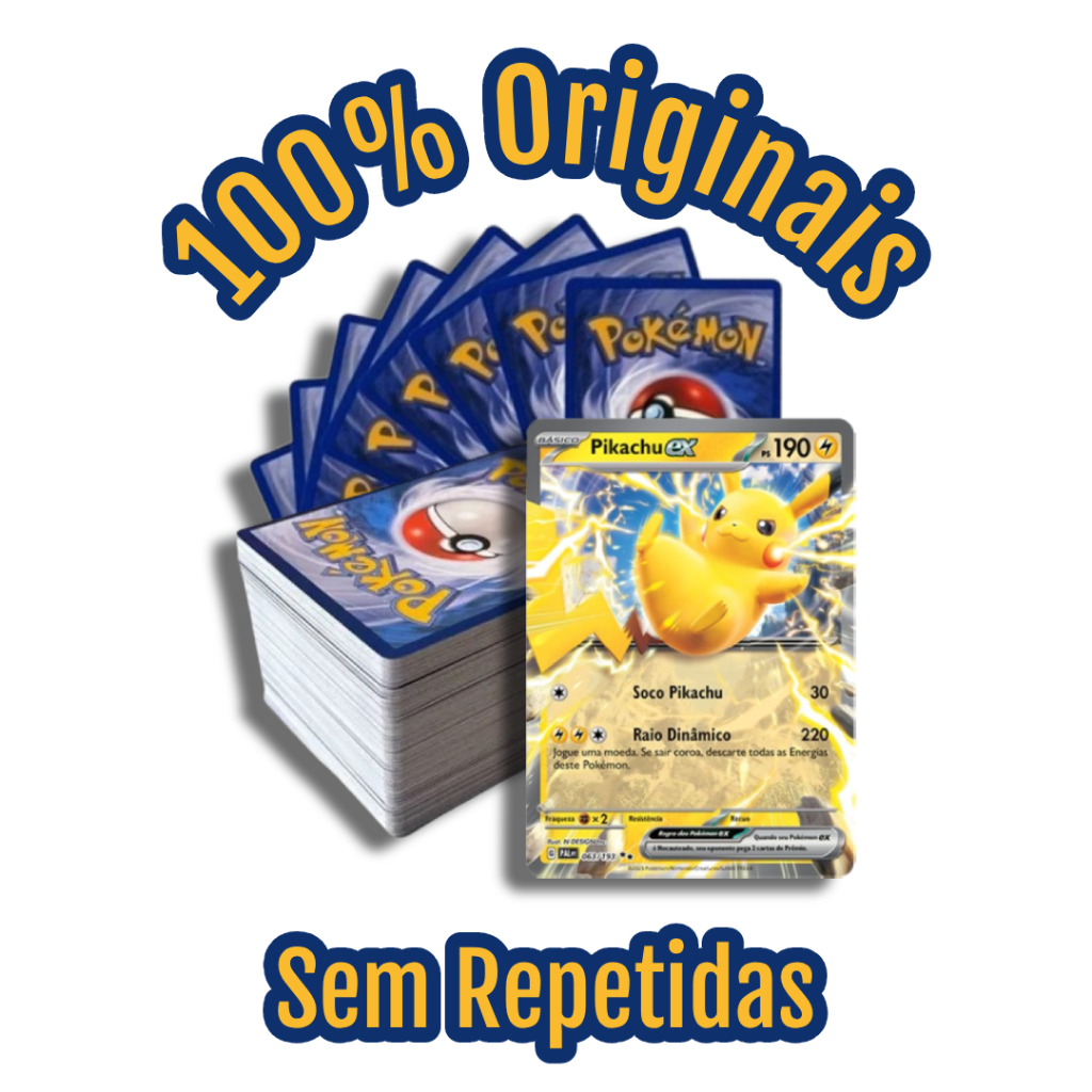 Kits Pokémon Até 100 Cartas Originais com 1 Ultr