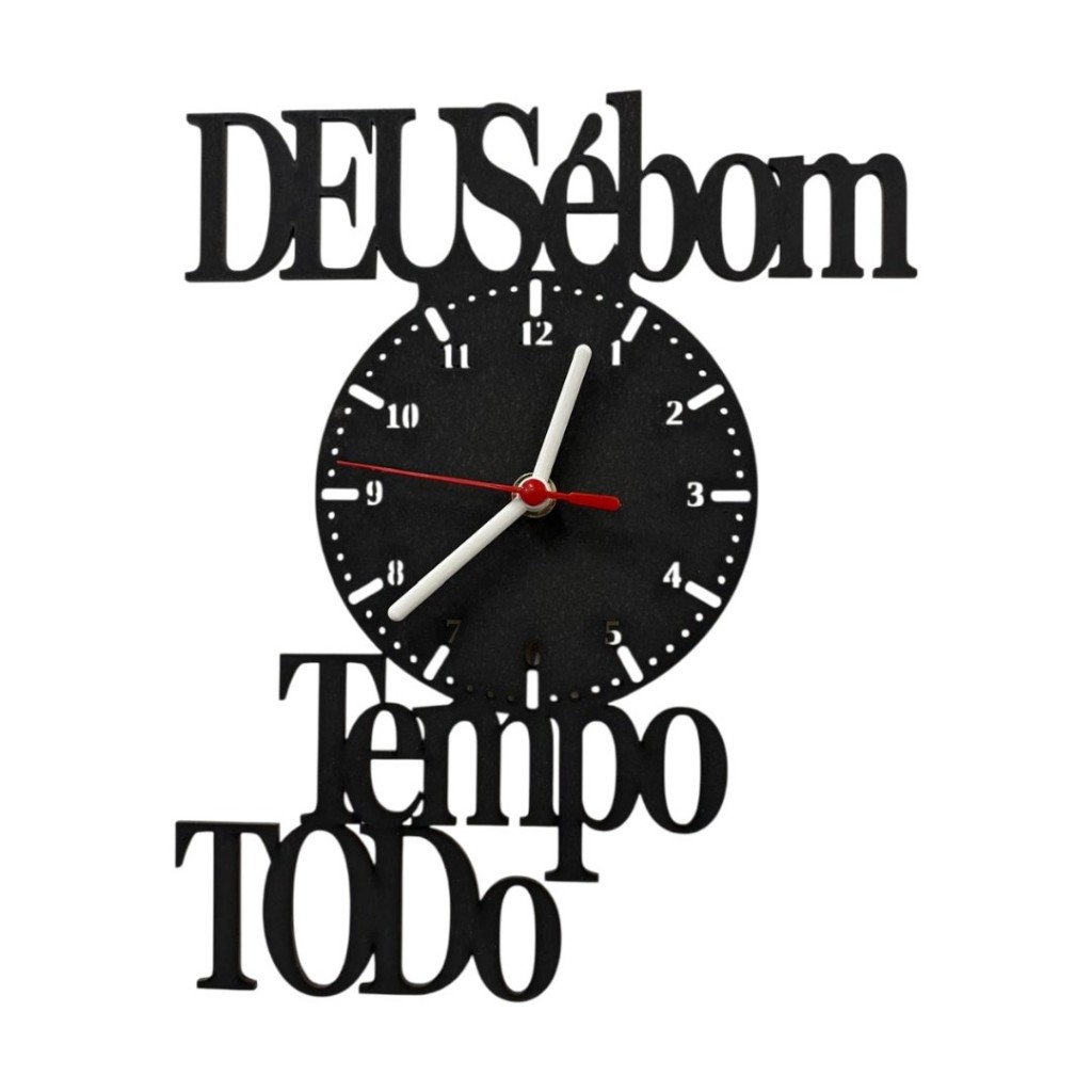 Relógio em MDF Decoração Deus é Bom o Tempo To
