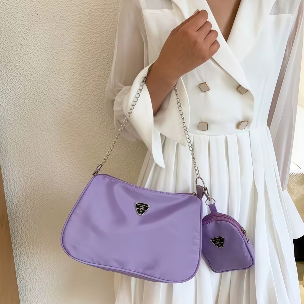 Bolsa Transversal Moderna de Nylon Leve com Alça 