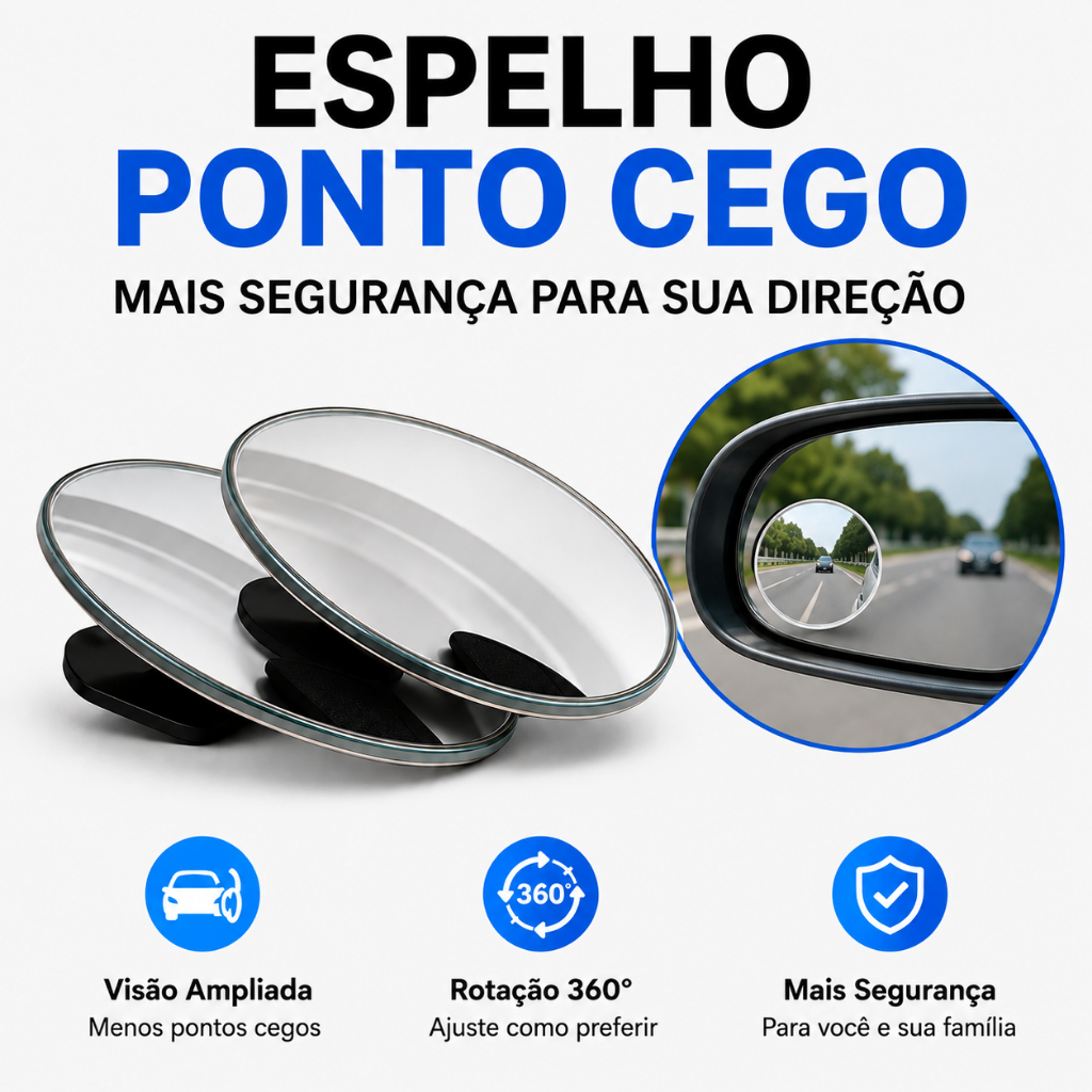 1 par – Espelho Retrovisor Carro Moto Convex