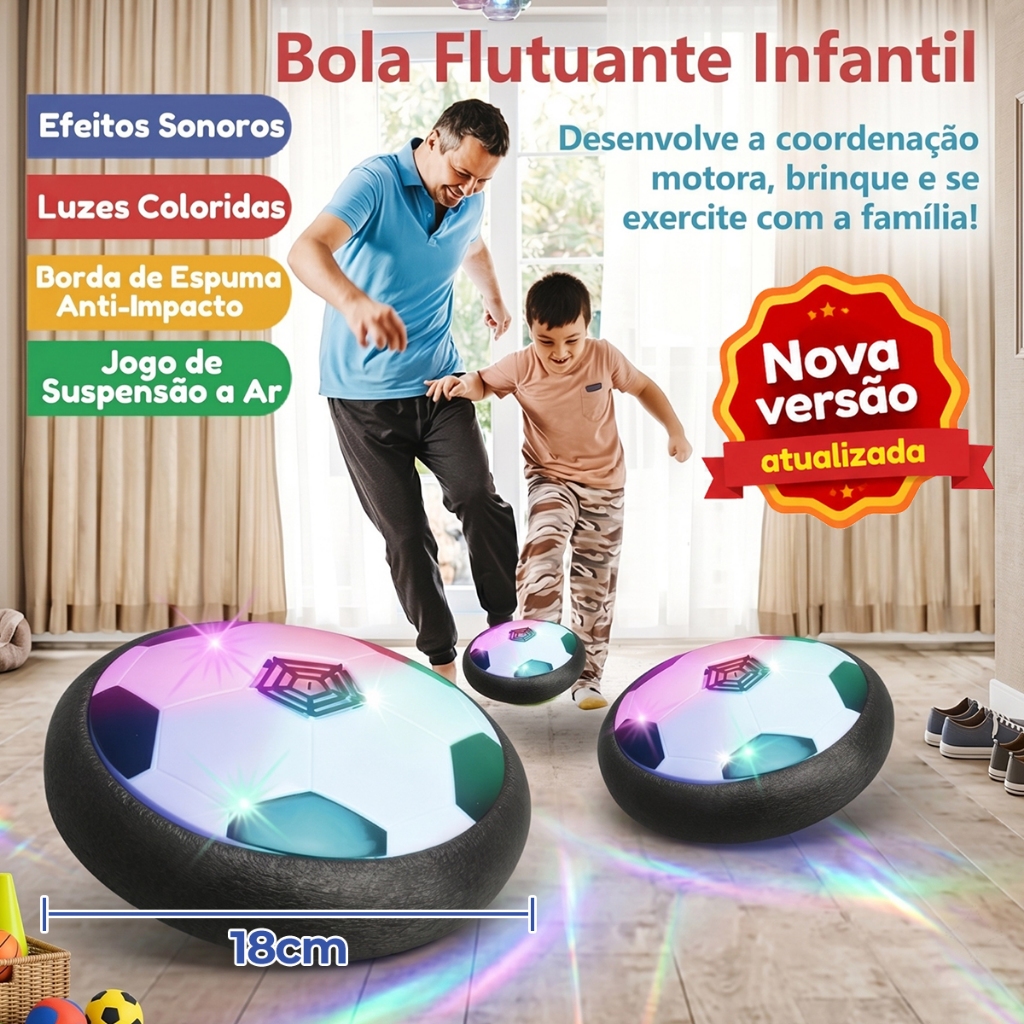 Bola de Futebol Flutuante LED Elétrica Brinquedo 