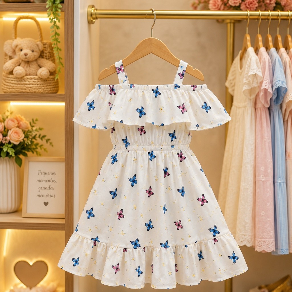 Vestido Infantil Jardim Encantado Luxo Elegante e 