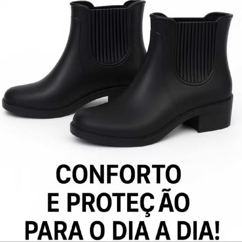 Bota Galocha Feminina  Emborrachada Impermeável A