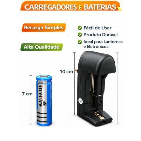 Carregador de Bateria 18650 26650 3.7V Alta Qualid
