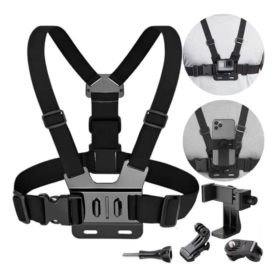 Suporte de Peito Ajustável Para Celular Câmera G