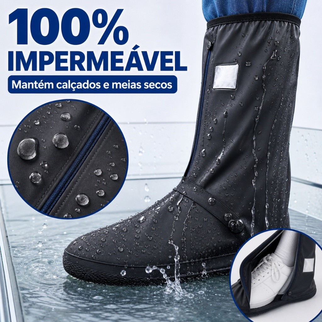 Bota de Chuva para Calçado Cano Alto com Zíper C