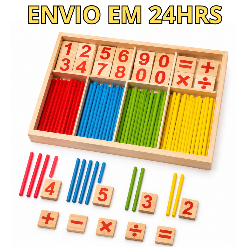Jogo Educativo de Matemática Montessori com Palit