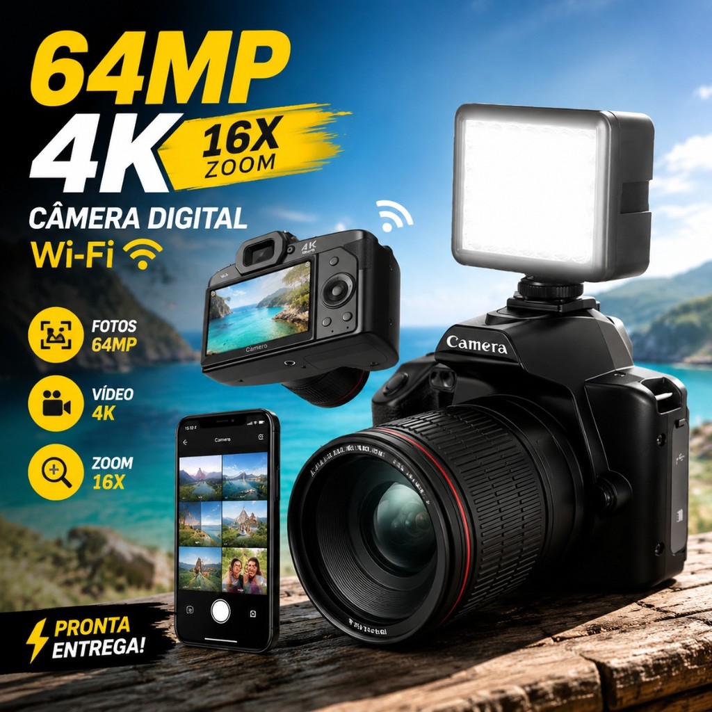 Câmera Digital Wi-Fi De Alta Definição De Fotos