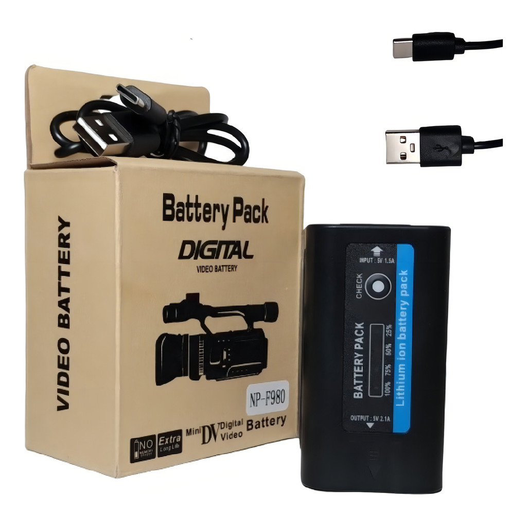Bateria NP-F980 10.000mAh | Ideal para LEDs, Câme