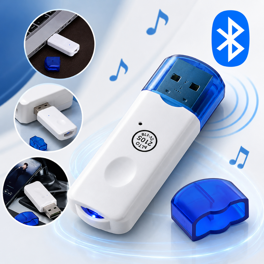 Adaptador Bluetooth USB Para Carro Áudio Limpo Se
