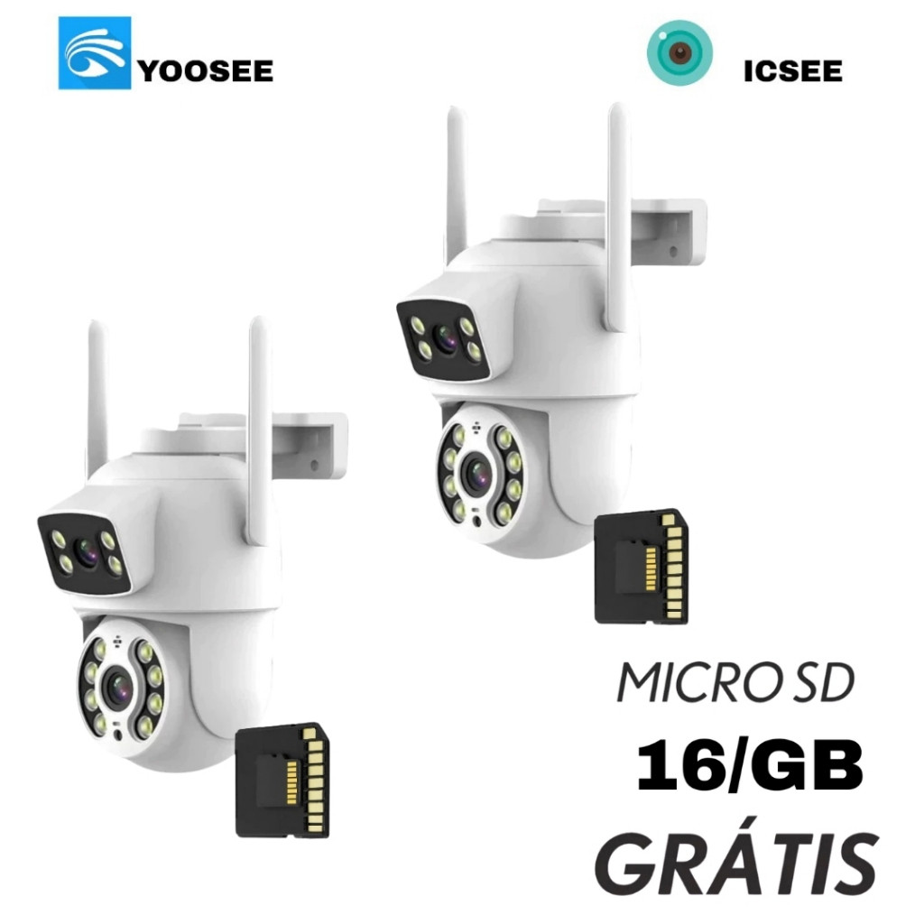 Kit2 Câmera De Segurança Lente Dupla IP66 Wi-Fi