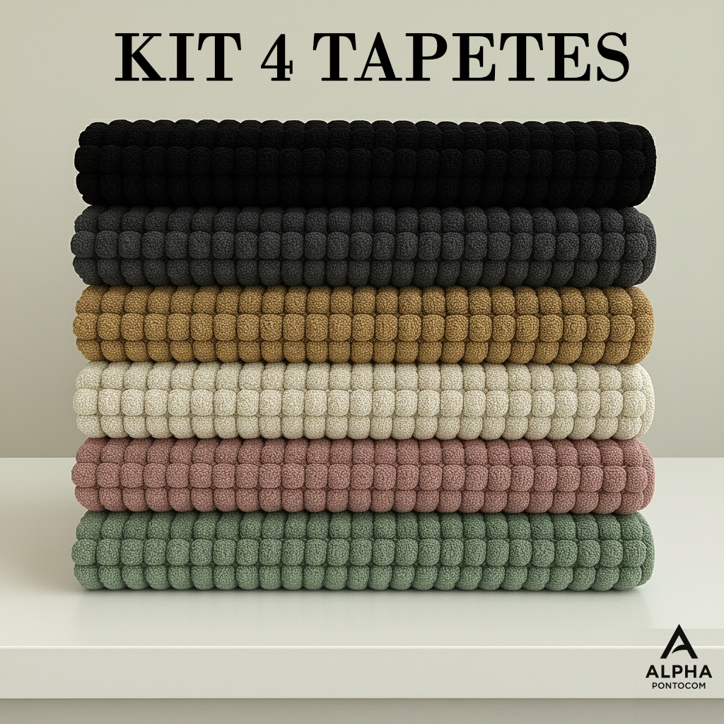 Tapete Bolinha KIT 4 Unidades Microfibra Banheiro 