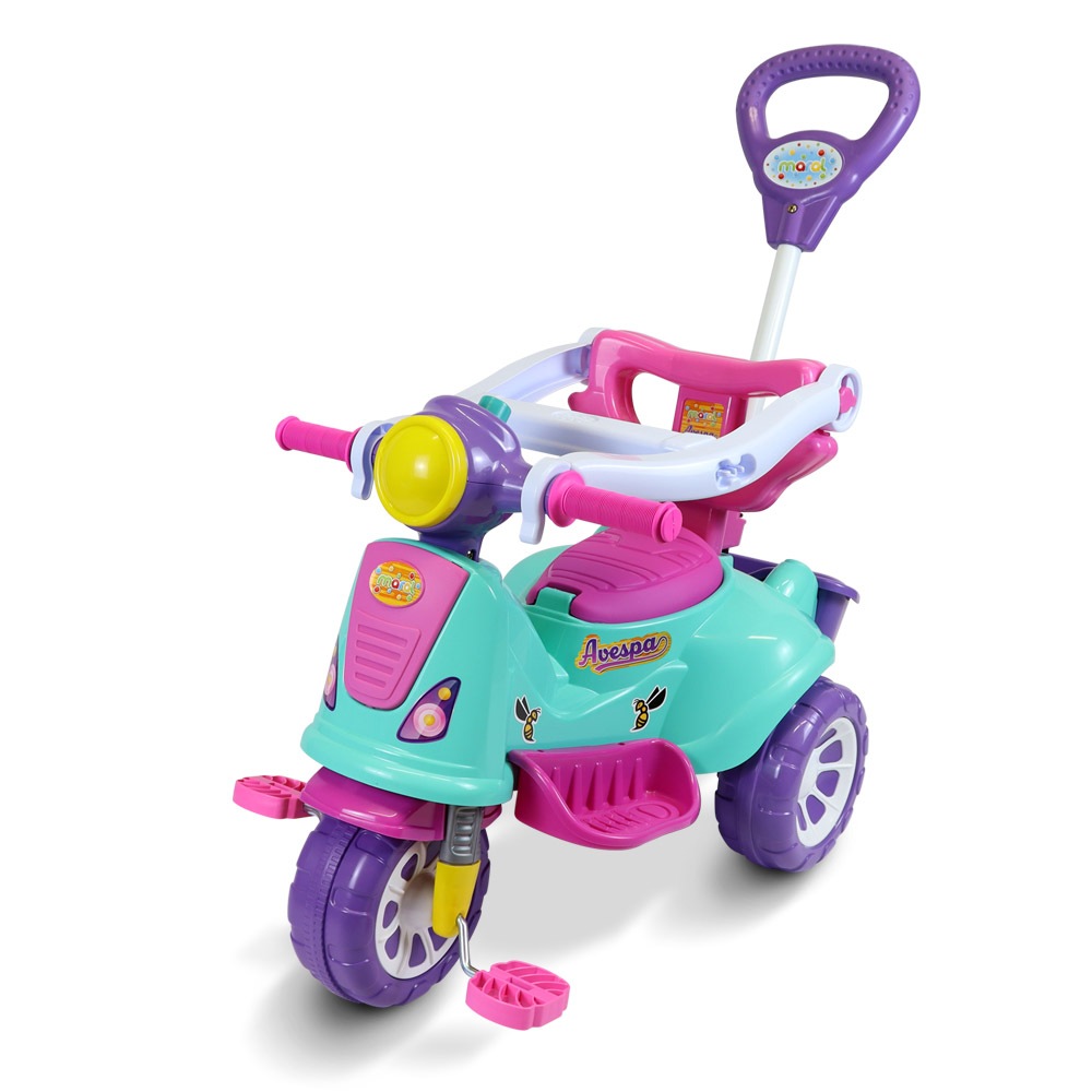 Triciclo Infantil Maral Avespa Pink Passeio com Ha