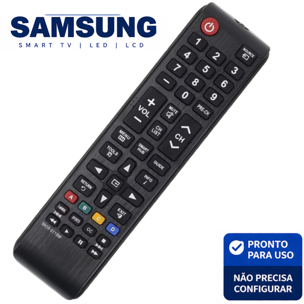 Controle Remoto para TV Samsung Smart Hub LED LCD