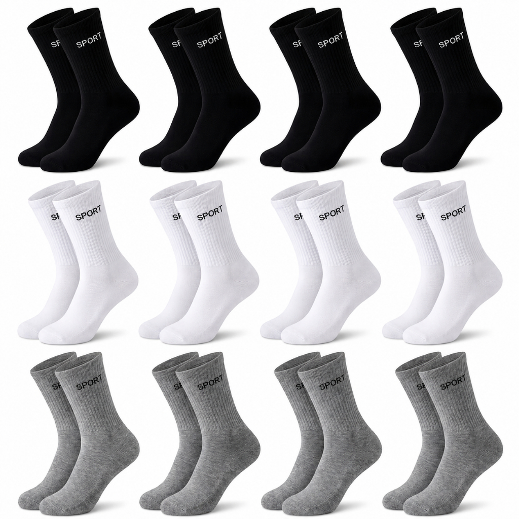 Kit ate 24 Pares Meias masculina SPORT Algodão ca